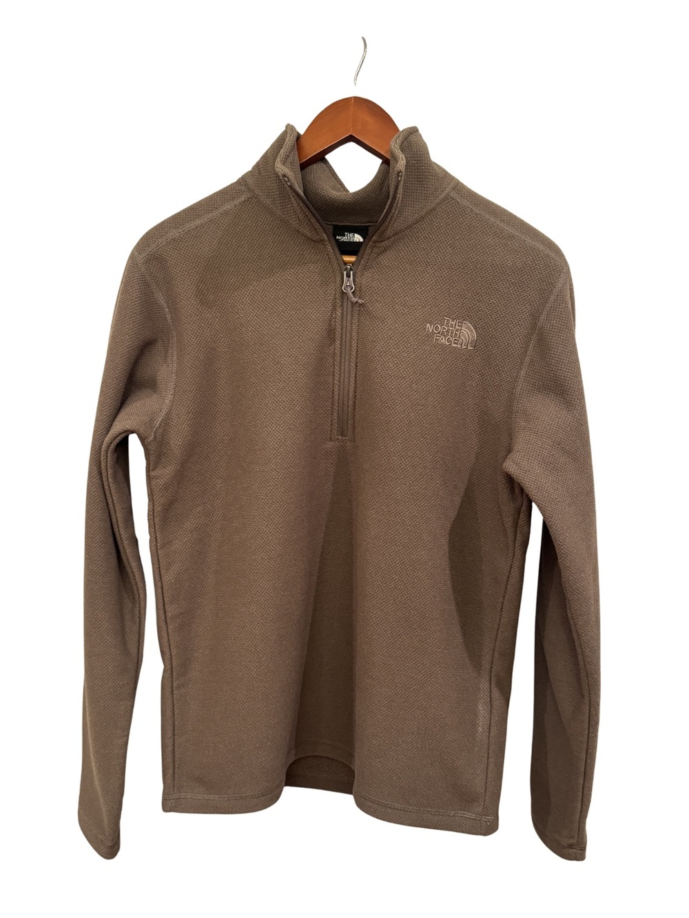 The North Face Men's Quarter-Zip Pullover - Taupe/Greige Size S